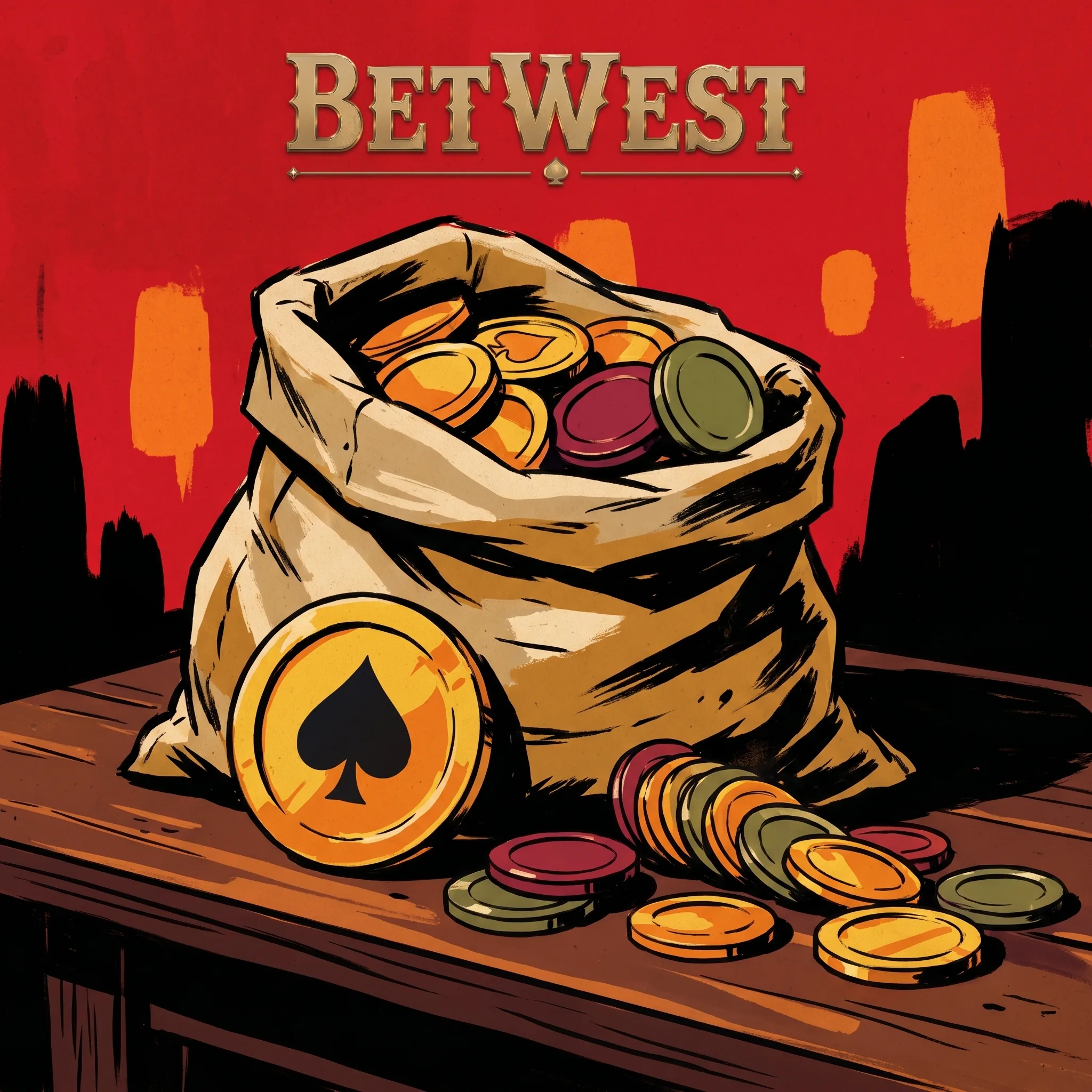 BetWest welcome bonus illustration with casino chips