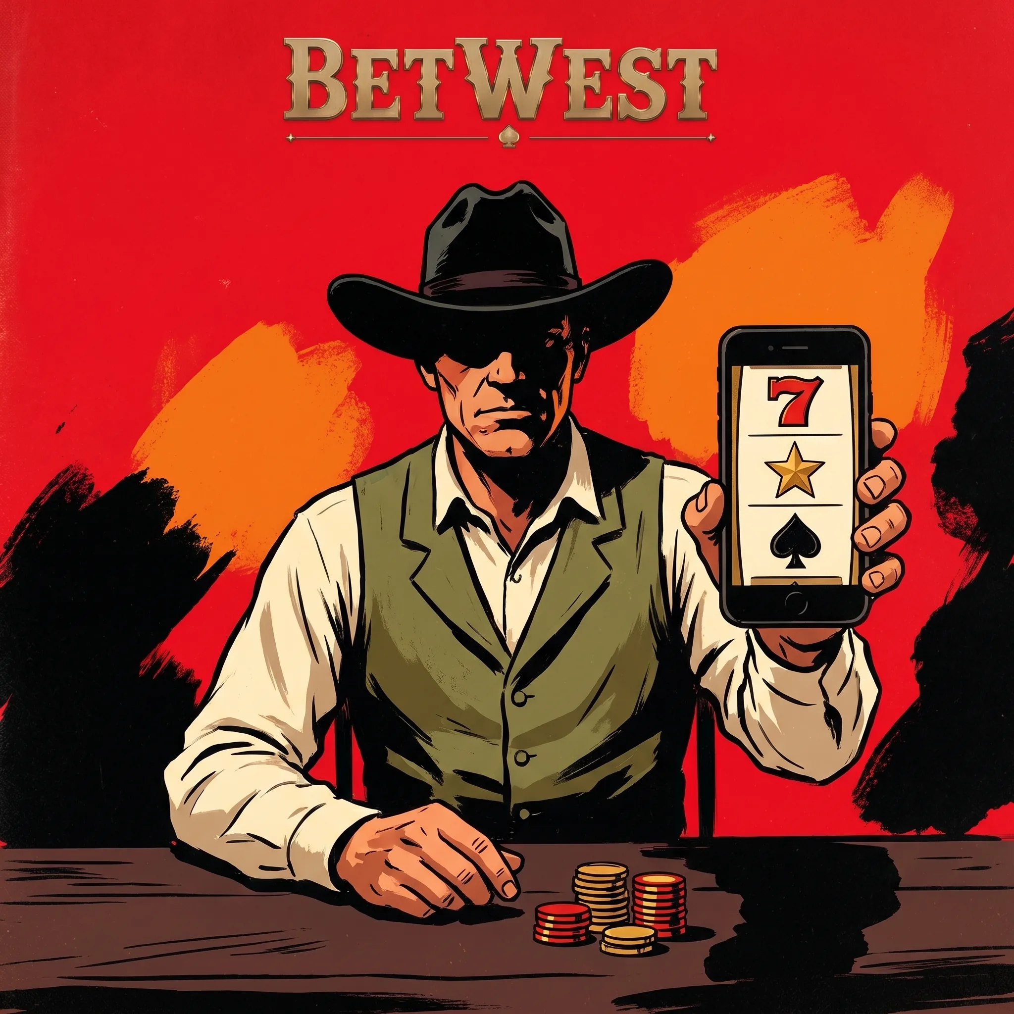 BetWest mobile play illustration with a smartphone